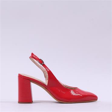 Wonders Vilma Slingback Block Heel - Red Patent